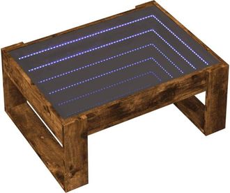 vidaXL Coffee Table with Infinity led Smoked Oak 70x53x30 cm Vidaxl