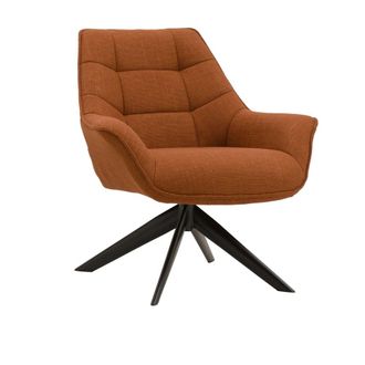 Konte Design Sill&oacute;n giratorio de tela terracota y patas de metal negro