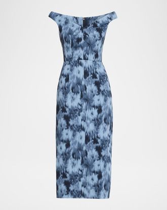 Michael Kors Off-Shoulder Column Midi Dress