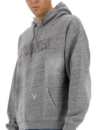 Dsquared2 Logo-Embroidered Cotton Sweatshirt - Gray
