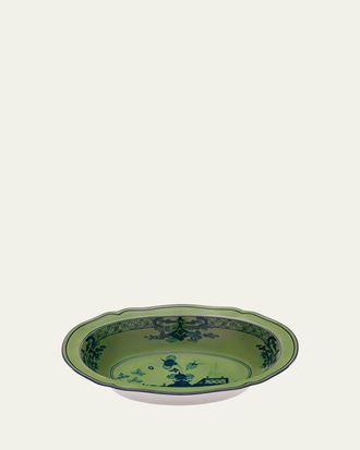 Ginori 1735 Oriente Italiano Malachite Deep Oval Serving Bowl
