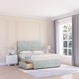 Sloomy Manhattan Naples Bed Set With 2 Drawers, Mattress & 54 Headboard in Silver | Size: Small Single
