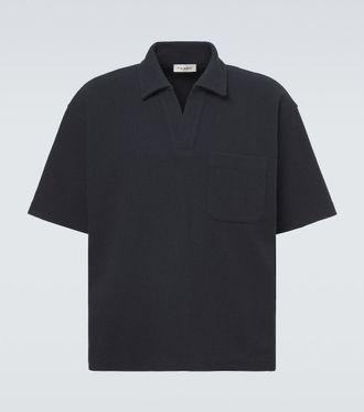 Frame Denim Textured cotton-blend polo shirt
