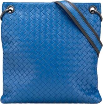 Bottega Veneta Pre-owned Cross Body Bags, female, Blue, Size: ONE SIZE Pre-owned Leather Crossbody Bag