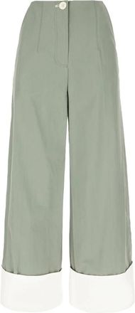 Low Classic Cropped Broeken - Dames - Vrijetijds broeken - Groen - S - Broeken