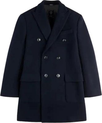 Fay Coats Blue - Heren - Mantel - Blauw - L - Wol - Jassen