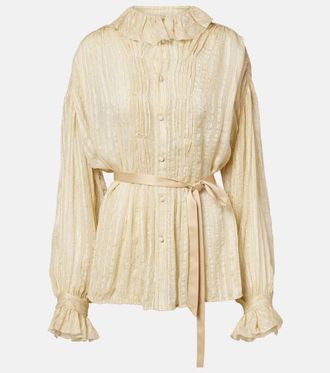 Xu Zhi Pleated silk-blend blouse