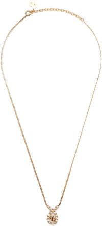 Dior Collana con logo e strass anni 1990 - Oro