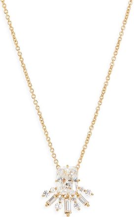 Nadri Stellar Half Halo Pendant Necklace in Gold at Nordstrom