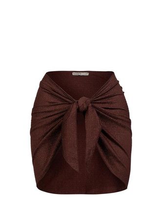 Change of Scenery Liv Cover-Up Swim Sarong in Cacao/gold Metallic at Nordstrom