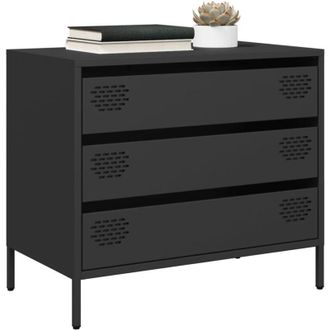 vidaXL Credenza Nera 68x39x58,5 cm in Acciaio Laminato a Freddo - Vidaxl