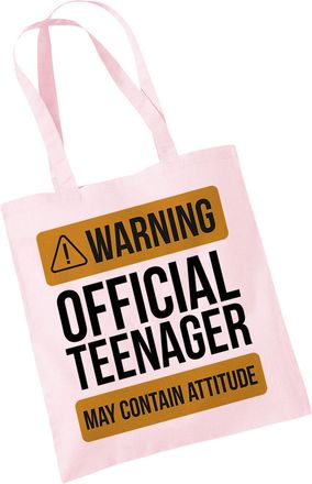 Bang Tidy Clothing 13th Birthday Gift Tote Bag, Funny Warning Official Teenager Birthday Present For 14 15 Year Old Daughter Sister Friends, Cotton Shopping Shoulder Bag