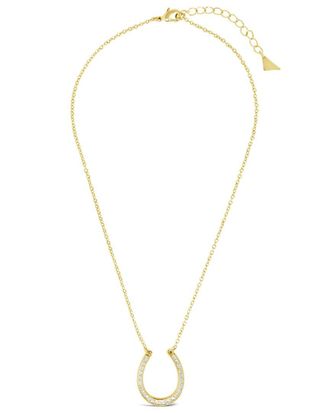 Sterling Forever 14K Plated Horseshoe Pendant Necklace