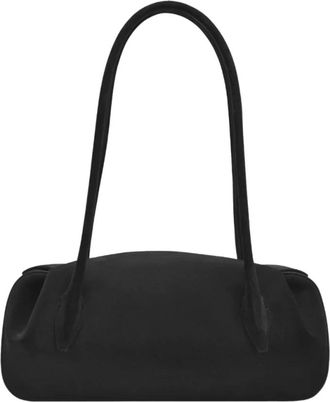 Yuzefi Zwarte Su&egrave;de Schoudertas - Dames - Schoudertassen - Zwart - ONE Size - Su&egrave;de - Tassen