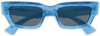 Gucci Occhiali da sole Monogram squadrati - Blu