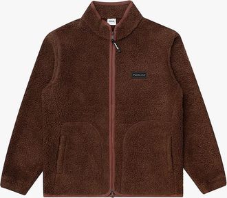 Parlez Clothing Mens Parlez Amity Zip Thru Coffee Fleece - Brown - Size: 38/Regular