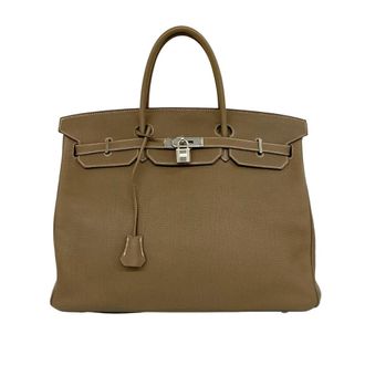 Herm&egrave;s Beige Togo Leather Handbag Tote Bag (Pre-Owned)