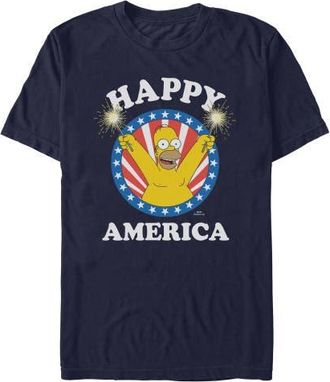 The Simpsons Mens The Simpsons Happy and Festive Homer T Shirt in Navy Blue at Nordstrom, Size Xxx-Large