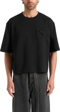 Mani&egrave;re De Voir Leon Boxy Cropped T-Shirt in Black at Nordstrom, Size X-Small