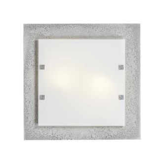 Lumicom Lumicom - beton Plafoniera, 2XE27, max 42W, finitura cemento, vetro, 40x40cm