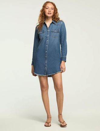 Lucky Brand Womens Denim Shirt Dress