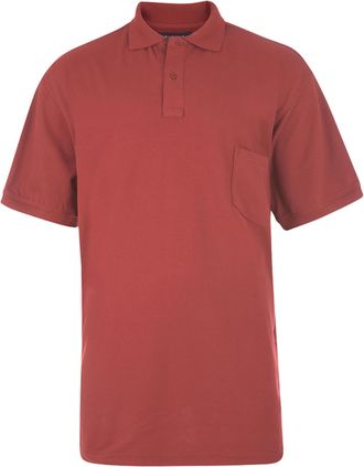 KAM Big and Tall Eton Plain Polo T Shirt with Chest Pocket Cotton Rich Top Large Size Fit JEANBASE Wine 6XL
