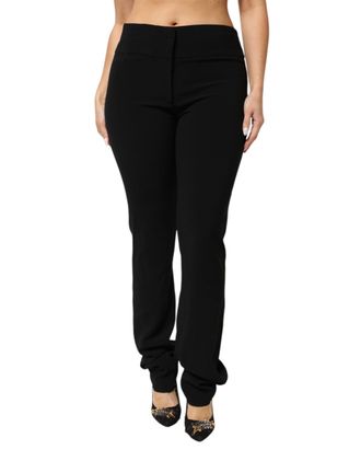 Exte Viscose Acetate Blend Straight Leg High Waist Womens Pants