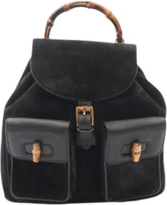Gucci Pre-owned Backpacks, female, Black, Size: ONE SIZE Pre-owned Leather Backpack