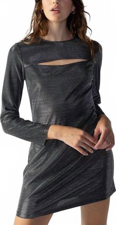 Sanctuary Shimmering Night Disco Cutout Metallic Mini Dress In Black