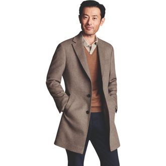 CHARLES TYRWHITT Pure Wool Overcoat in Oatmeal at Nordstrom, Size 46