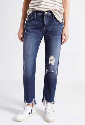 Current Elliott The Cropped Straight Jean In Further Destroyed Hack Hem