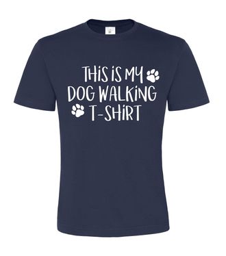 Edward Sinclair Navy T Shirt XL This is My Dog Walking T-Shirt in White Print