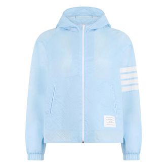 Thom Browne Light Jackets, female, Blue, Size: XS 4-Bar Jacket in Ripstop