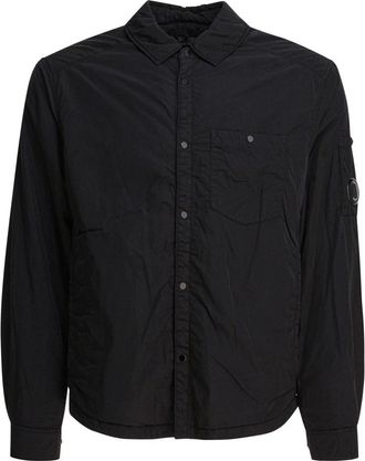 C.P. Company Zwarte Gewatteerde Overshirt Aw 25 - Heren - Zomerjassen - Zwart - M - Jassen