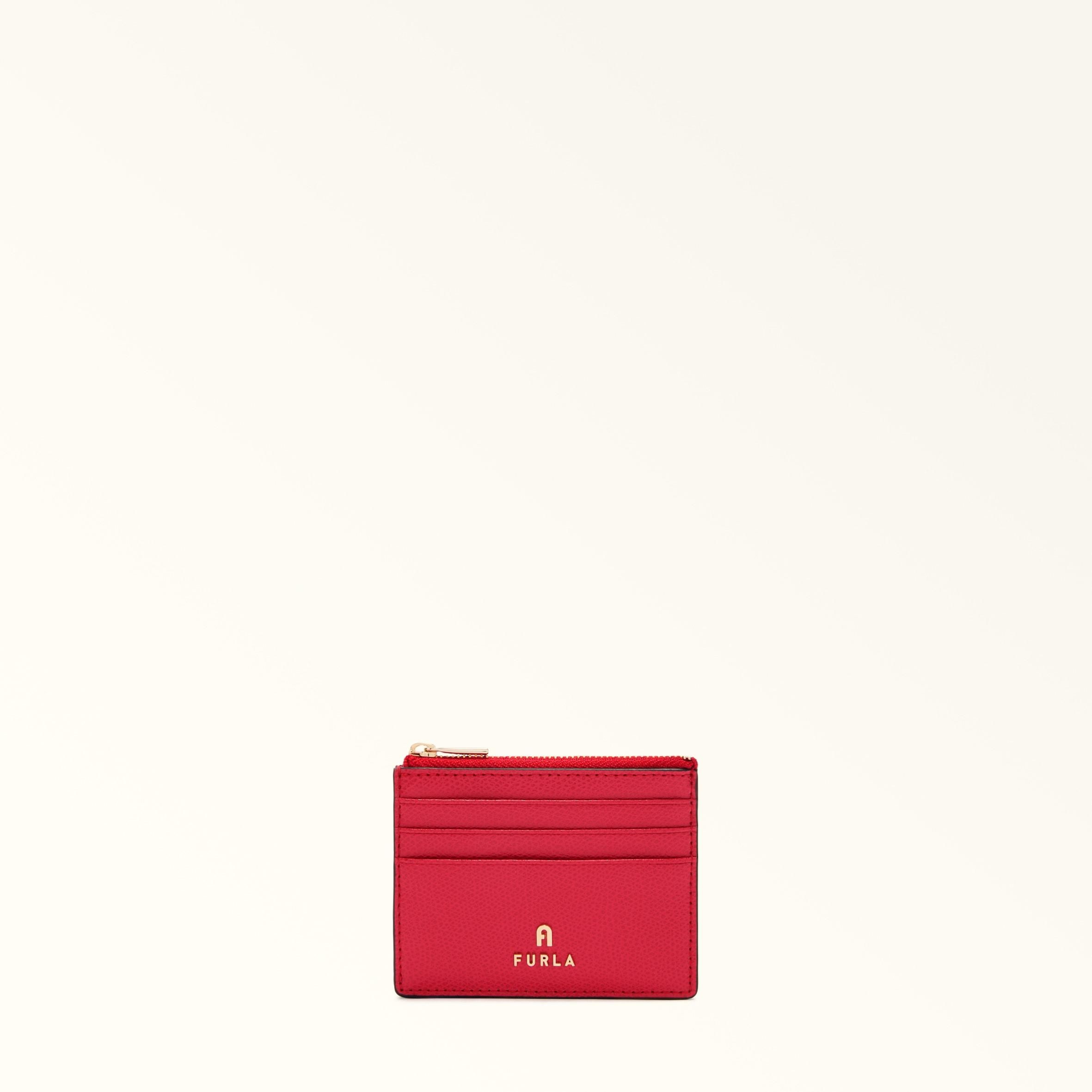 Furla Camelia Porta Carte Di Credito S Ruby Rosso Pelle Stampata