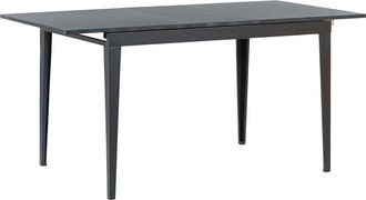 Beliani Mesa de comedor extensible patas de acero negro 120/160 x 80 cm mecanismo de mariposa diseño atemporal Norley
