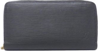 Louis Vuitton Black Leather Long Wallet (Bi-Fold) (Pre-Owned)