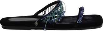 Dries Van Noten Velvet Sandal - Dames - Sandalen - Zwart - 39 EU - Leer - Schoenen