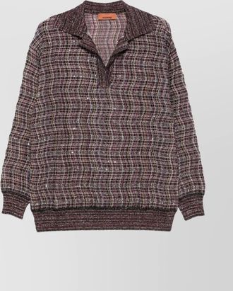 Missoni ribbed v-neck polo sweater