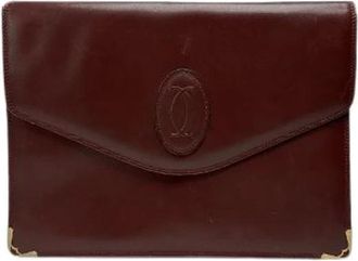 Cartier Pre-owned Clutches, female, Red, Size: ONE SIZE Pre-owned Leather Clutch