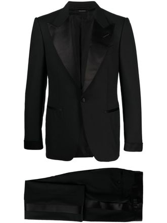 Tom Ford peak-lapels single-breasted suit - Black