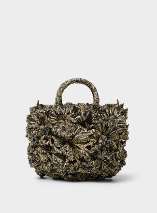 Ibeliv Womens Coral reef small black and beige bag