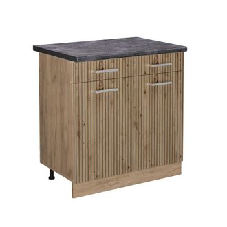 Vicco Mueble Bajo De Cocina R-line, Roble Artesanal, 80 Cm, Et Antracita