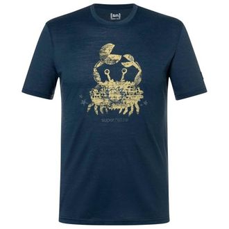 super.natural Mr Crab Tee Merinoshirt f&uuml;r Herren | blau