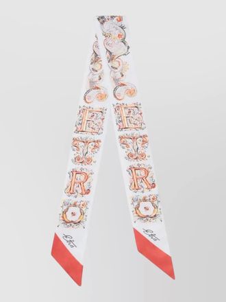 Etro silk scarf paisley logo floral border