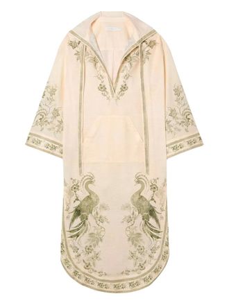 Zimmermann printed hooded midi dress - Neutrals