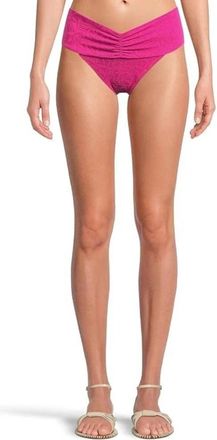 L*Space L*Space Bardot Bikini Bottom Womens Berry Stretch Ruched High Rise JDM2534