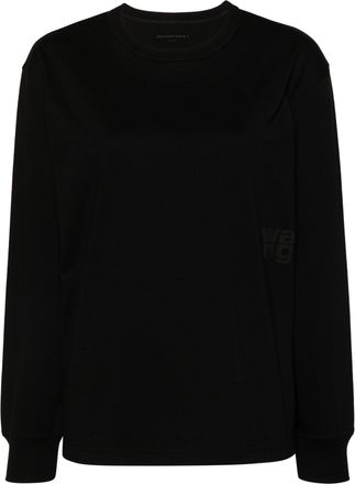 Alexander Wang Alexander Wang Essential Jsy Ls Tee W/ Puff Logo & Bound Neck