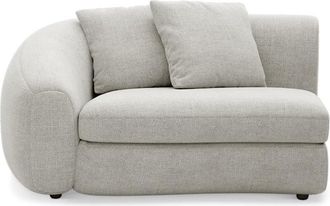 Castlery Fable Left Arm Sofa Customized, Performance Classic Twill, Medium Grey, Ultra Deep Seats, Spill Resistant, Castlery
