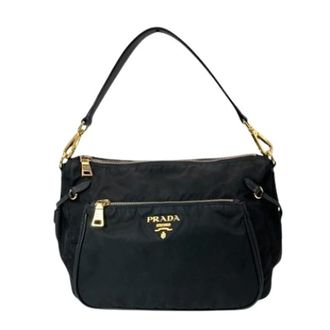 Prada Pre-owned Shoulder Bags, female, Black, Size: ONE SIZE Pre-owned Vintage Nylon Shoulder Bag